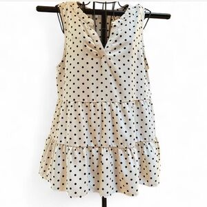 Staccato Black and Cream Polka Dot Top